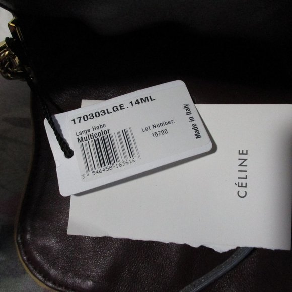 CELINE LARGE HOBO MULTICOLOR RAINBOW Bag Purse Patchwork NEW - Picture 16 of 16